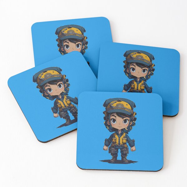 Item preview, Cute girl in construction worker gear and outfit with a hat and protective vest designed and sold by Splachanka.