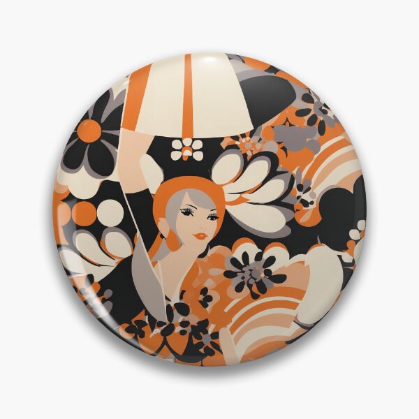 Item preview, Mary Quant style, flower vintage pattern designed and sold by TheInspiredAI.