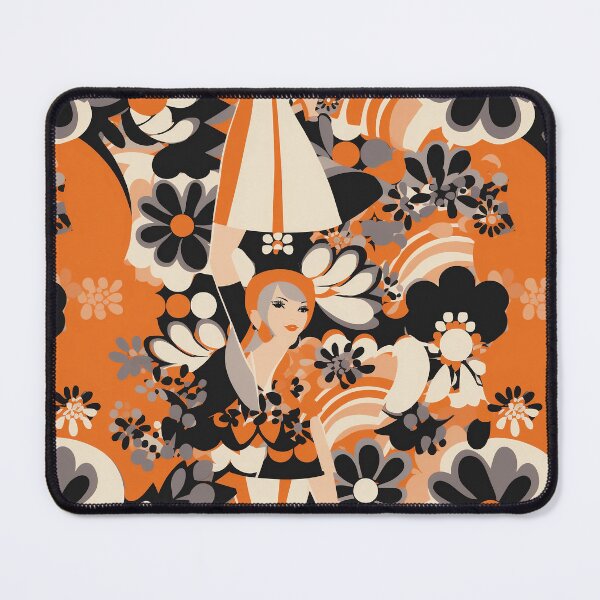 Item preview, Mary Quant style, flower vintage pattern designed and sold by TheInspiredAI.