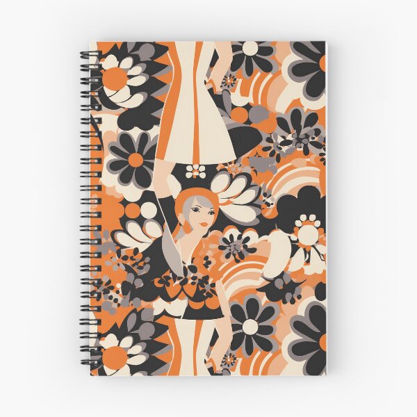 Item preview, Mary Quant style, flower vintage pattern designed and sold by TheInspiredAI.