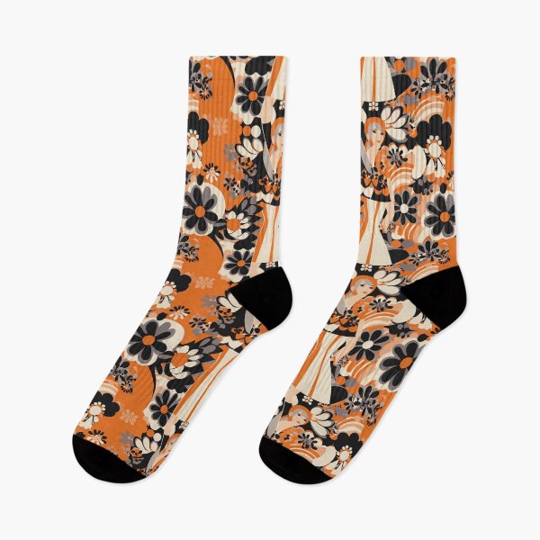 Item preview, Mary Quant style, flower vintage pattern designed and sold by TheInspiredAI.