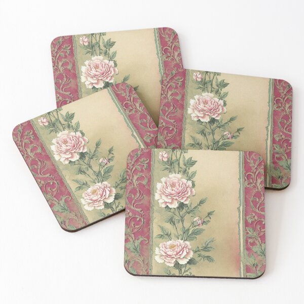 Item preview, Pink Carnation Flowers vintage paper ephemera collage art designed and sold by Atomura.