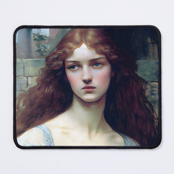 Item preview, Damsel Isolde Touched By Confusion Pre Raphaelite Inspired Medieval Maiden  designed and sold by CGSGraphics.