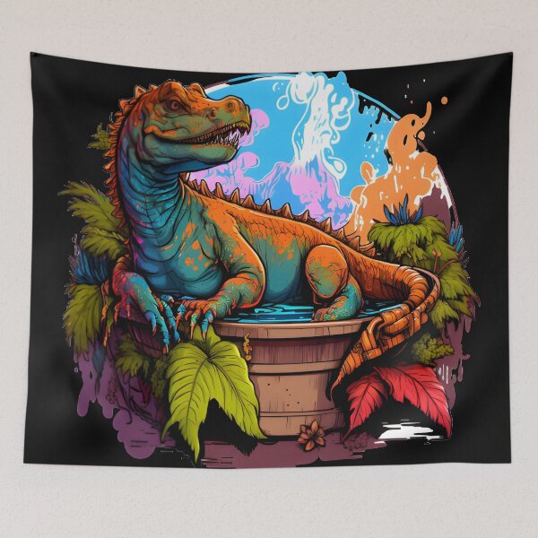 Item preview, Dino Spa Funny Cartoon Graphic T Shirt Dinosaur in a Hot Tub designed and sold by RarefiedAir.