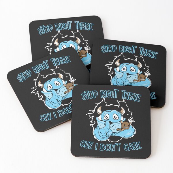 Item preview, stop right there cuz I don't care monster shirt for kids and big kids designed and sold by Signs for Dark Times.