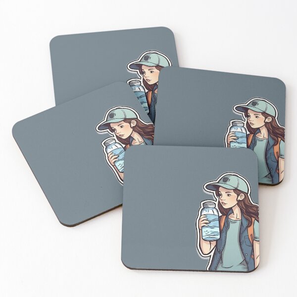 Item preview, Hydrate with Style - Artistic Girl Drinking Water designed and sold by RandomForestBot.