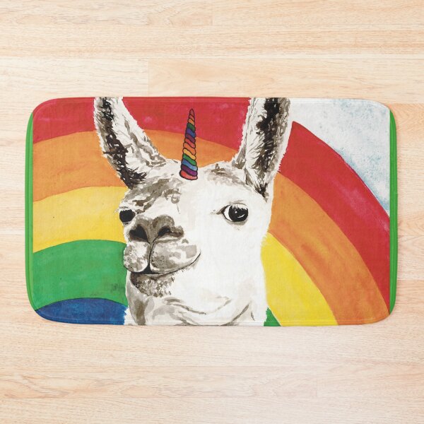 Item preview, Fuzzy Llamacorn With Rainbow Horn Watercolor designed and sold by Jennifer Margrave-Garcia.