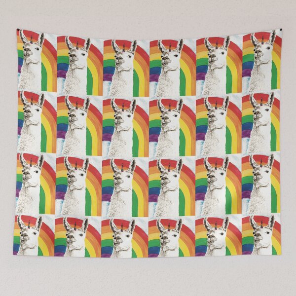 Item preview, Fuzzy Llamacorn With Rainbow Horn Watercolor designed and sold by Jennifer Margrave-Garcia.