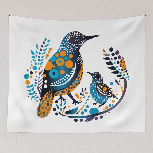 Item preview, Colorful Aboriginal Dot Bird Digital Art designed and sold by AboriginalAdorn.