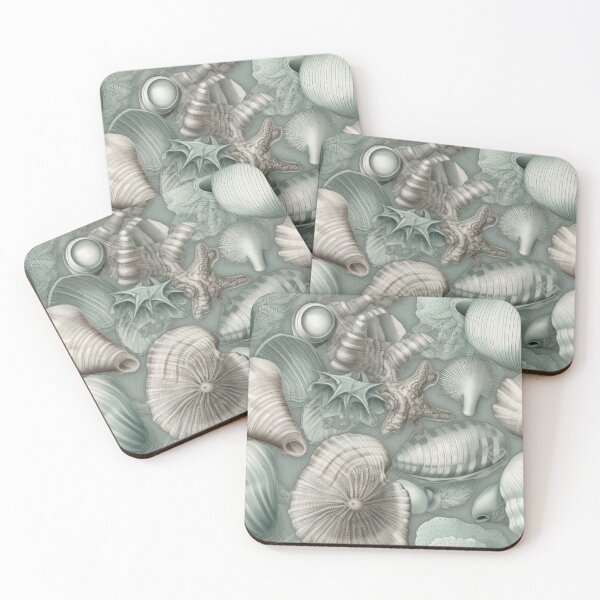 Item preview, Green and Grey Sea Shells designed and sold by HandCraftedArt.