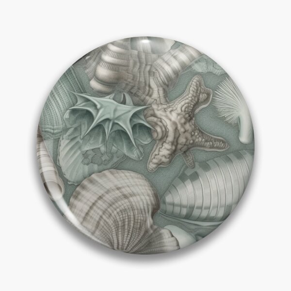 Item preview, Green and Grey Sea Shells designed and sold by HandCraftedArt.