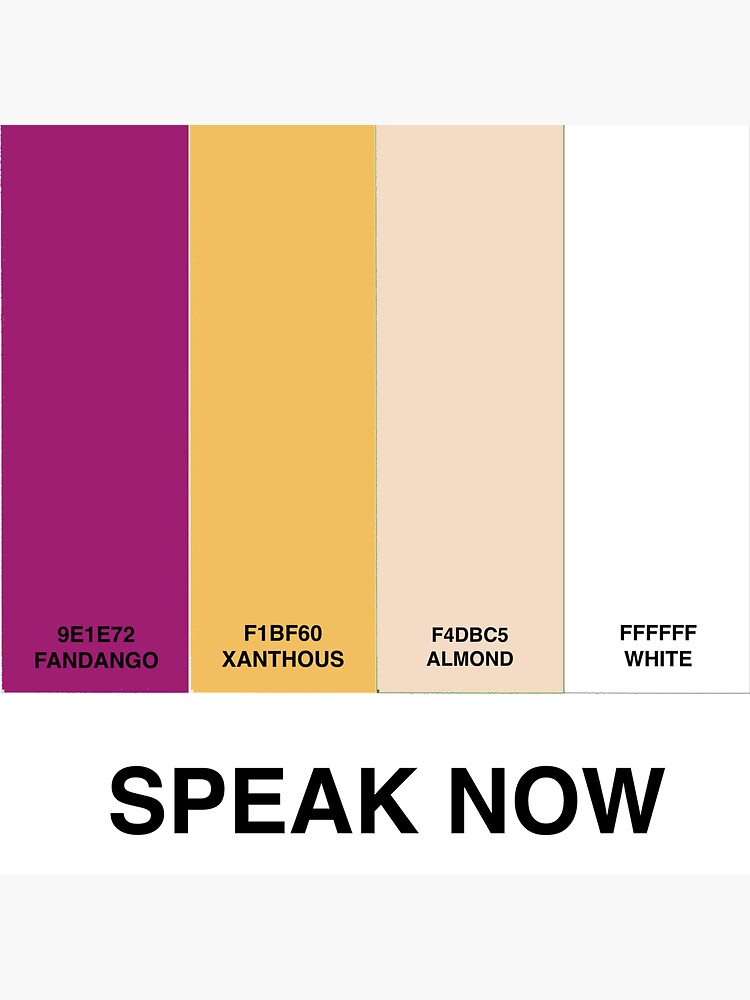 "Taylor swift color palette speak now" Sticker for Sale by ...