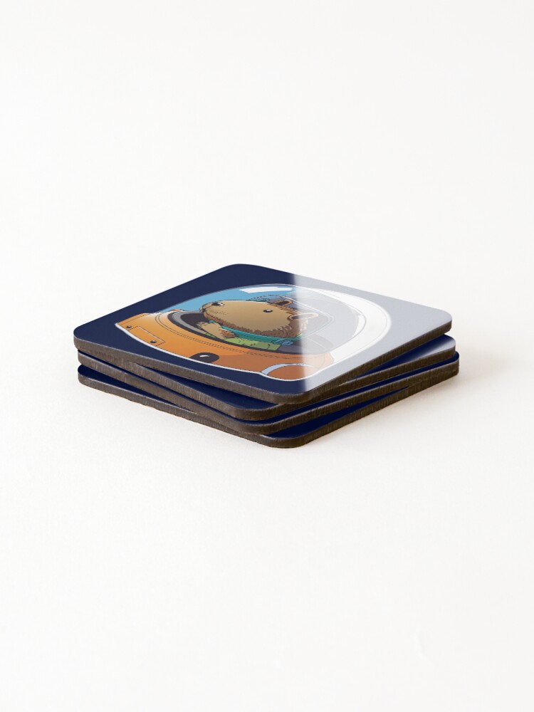 Thumbnail 4 of 5, Coasters (Set of 4), Capybara Exploring The Final Frontier designed and sold by RandomForestBot.