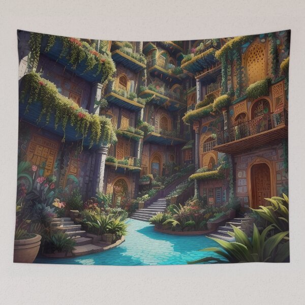 Item preview, Ancient Wonders (Hanging Gardens of Babylon 1) designed and sold by PixelatedPaints.