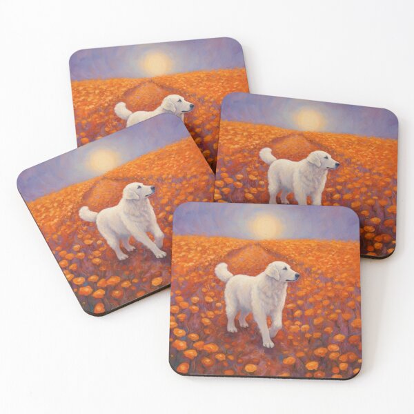 Item preview, Kuvasz in a Field of Orange Poppies - Oil Painting designed and sold by Appyrances.