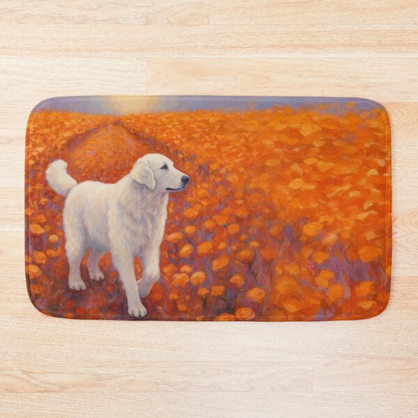 Item preview, Kuvasz in a Field of Orange Poppies - Oil Painting designed and sold by Appyrances.