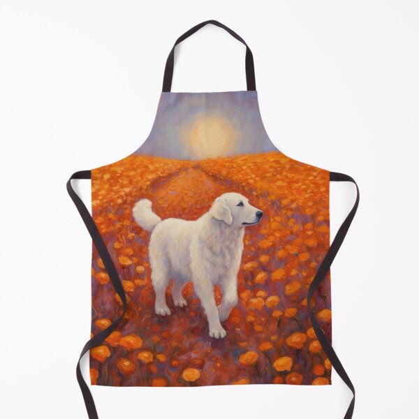 Item preview, Kuvasz in a Field of Orange Poppies - Oil Painting designed and sold by Appyrances.
