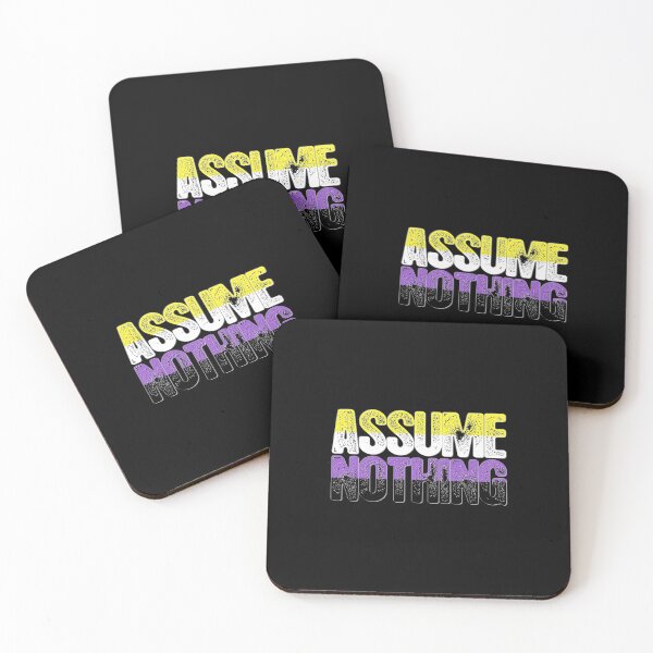 Item preview, Nonbinary Pride Assume Nothing designed and sold by Patrick Hiller.