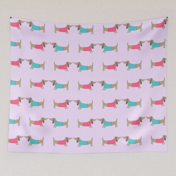Item preview, Cute dog lovers in pink background designed and sold by bigmoments.