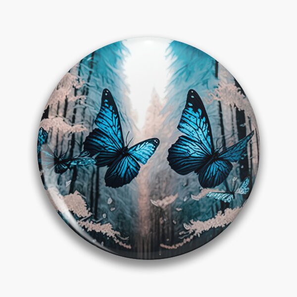 Item preview, Blue Butterflies in a Winter Forest designed and sold by Space-Yeti.
