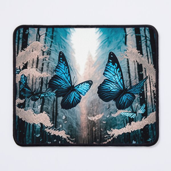 Item preview, Blue Butterflies in a Winter Forest designed and sold by Space-Yeti.