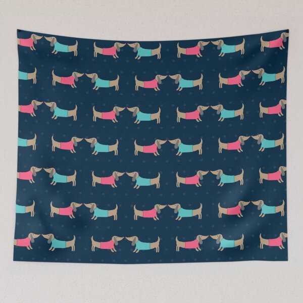 Item preview, Cute dog lovers in dark blue with dots designed and sold by bigmoments.