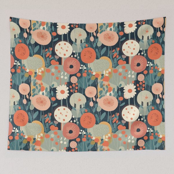 Item preview, Summer Flower Field Abstract Floral Vintage Style Pattern designed and sold by semisoberme.