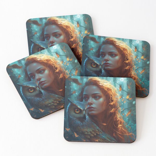 Item preview, Owl-Crowned: A Stunning Portrait of a Divine Goddess designed and sold by oanaunciuleanu.