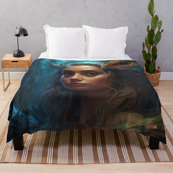 Item preview, Owl-Crowned: A Stunning Portrait of a Divine Goddess designed and sold by oanaunciuleanu.