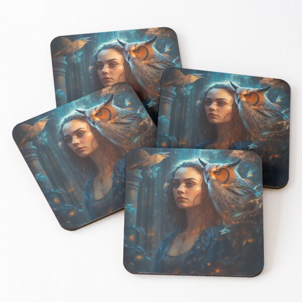 Item preview, Owl-Crowned: A Stunning Portrait of a Divine Goddess designed and sold by oanaunciuleanu.