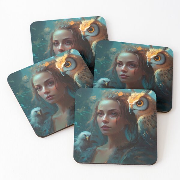 Item preview, Owl-Crowned: A Stunning Portrait of a Divine Goddess designed and sold by oanaunciuleanu.