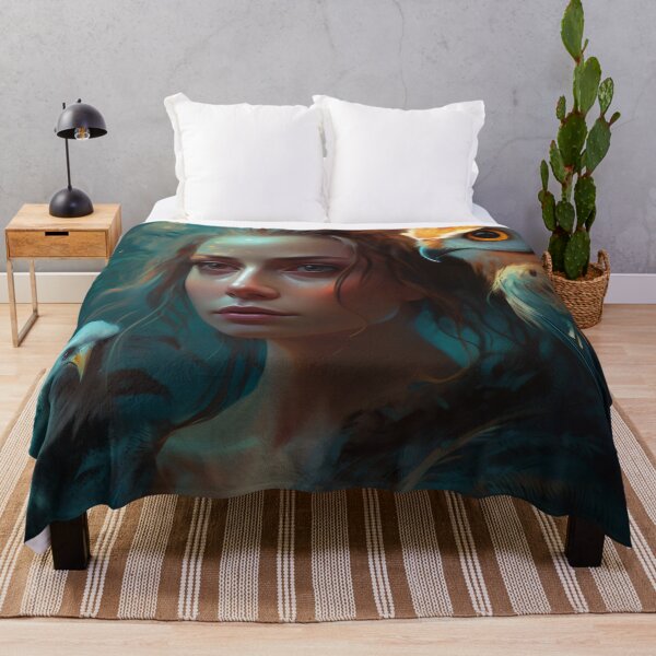 Item preview, Owl-Crowned: A Stunning Portrait of a Divine Goddess designed and sold by oanaunciuleanu.