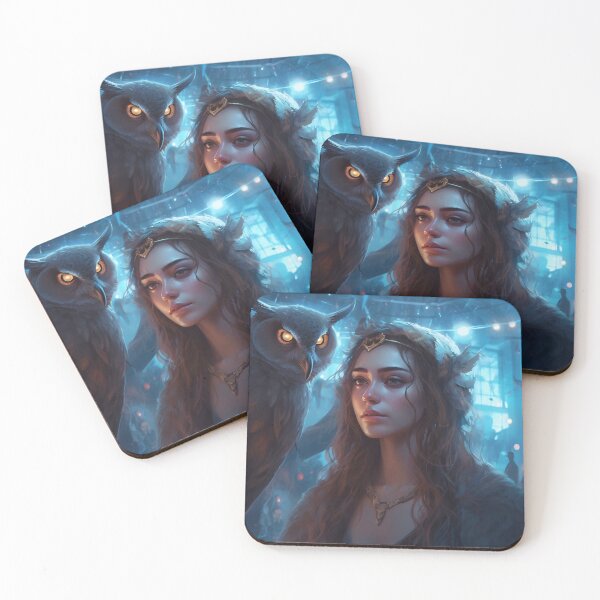 Item preview, Owl-Crowned: A Stunning Portrait of a Divine Goddess designed and sold by oanaunciuleanu.