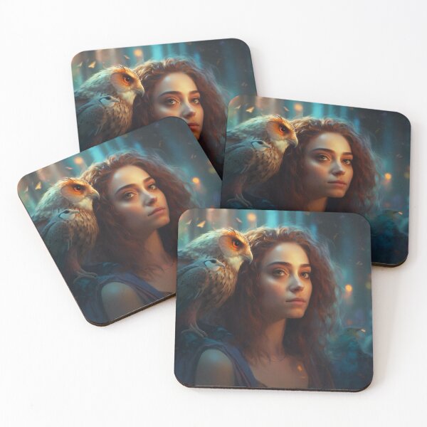 Item preview, Owl-Crowned: A Stunning Portrait of a Divine Goddess designed and sold by oanaunciuleanu.