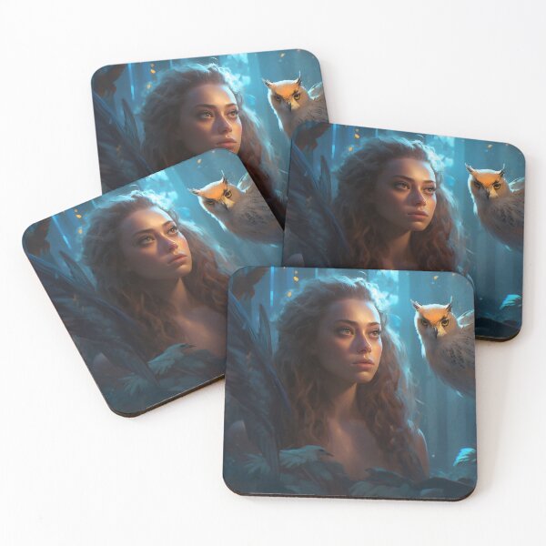 Item preview, Owl-Crowned: A Stunning Portrait of a Divine Goddess designed and sold by oanaunciuleanu.
