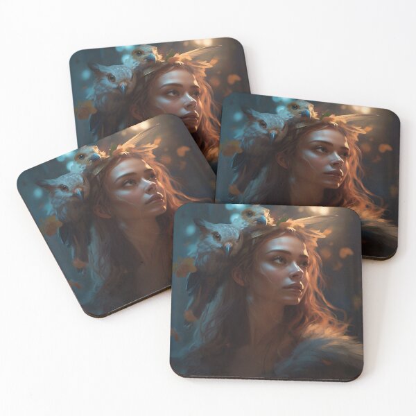 Item preview, Owl-Crowned: A Stunning Portrait of a Divine Goddess designed and sold by oanaunciuleanu.