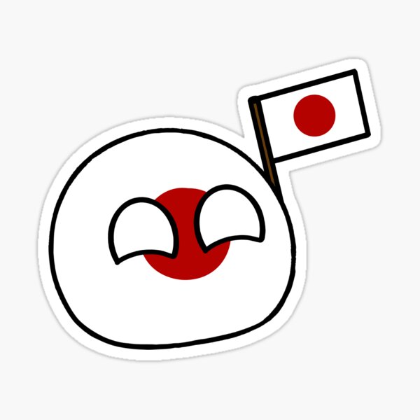 Pegatina for Sale con la obra «countryballs con su bandera Japanball ...