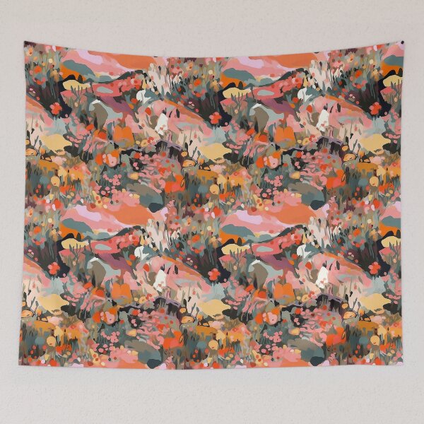 Item preview, Sunny Hills of California Abstract Landscape Floral Pattern designed and sold by semisoberme.