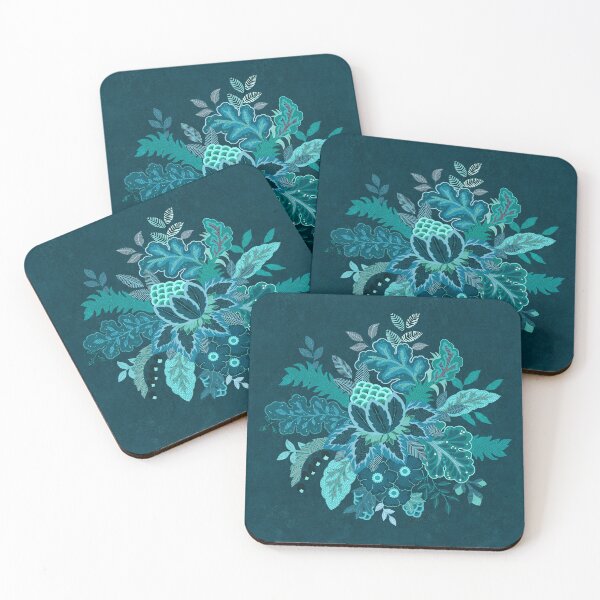 Item preview, Jacobean Floral - Deep Indigo designed and sold by Sarah Thorpe Designs .