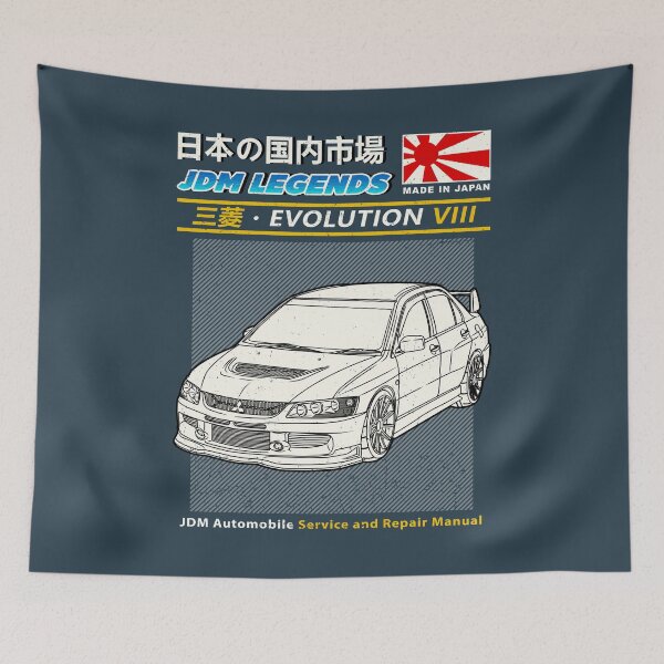 Aperçu de l'œuvre Couverture du livre du manuel de la voiture JDM Mitsubishi Lancer Evolution 8 créée et vendue par JDM Guyvit.