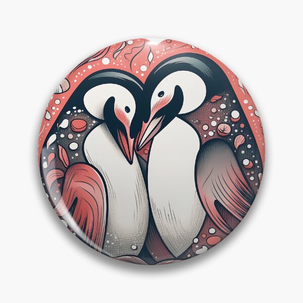 Item preview, Penguin Love: A Cute and Playful Snuggle in the Shape of a Heart designed and sold by Designs-By-Geli.