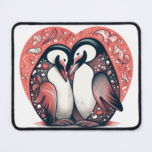 Item preview, Penguin Love: A Cute and Playful Snuggle in the Shape of a Heart designed and sold by Designs-By-Geli.