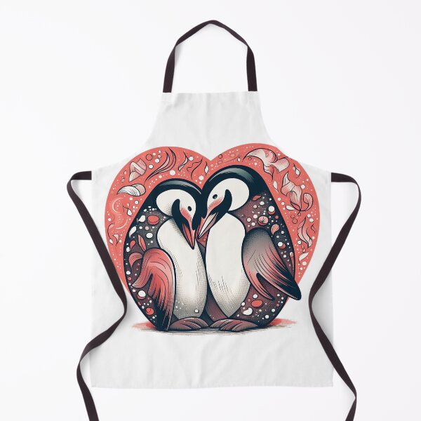 Item preview, Penguin Love: A Cute and Playful Snuggle in the Shape of a Heart designed and sold by Designs-By-Geli.