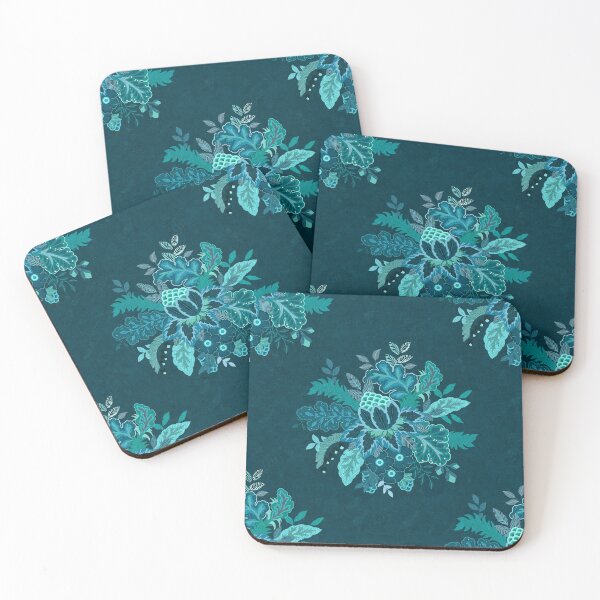 Item preview, Jacobean Floral - Deep Indigo Blue designed and sold by Sarah Thorpe Designs .