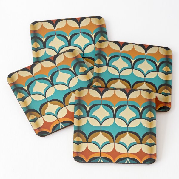 Item preview, Retro Pattern in Orange and Blue designed and sold by semioddfinds.