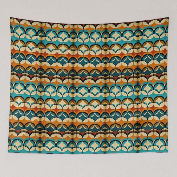 Item preview, Retro Pattern in Orange and Blue designed and sold by semioddfinds.