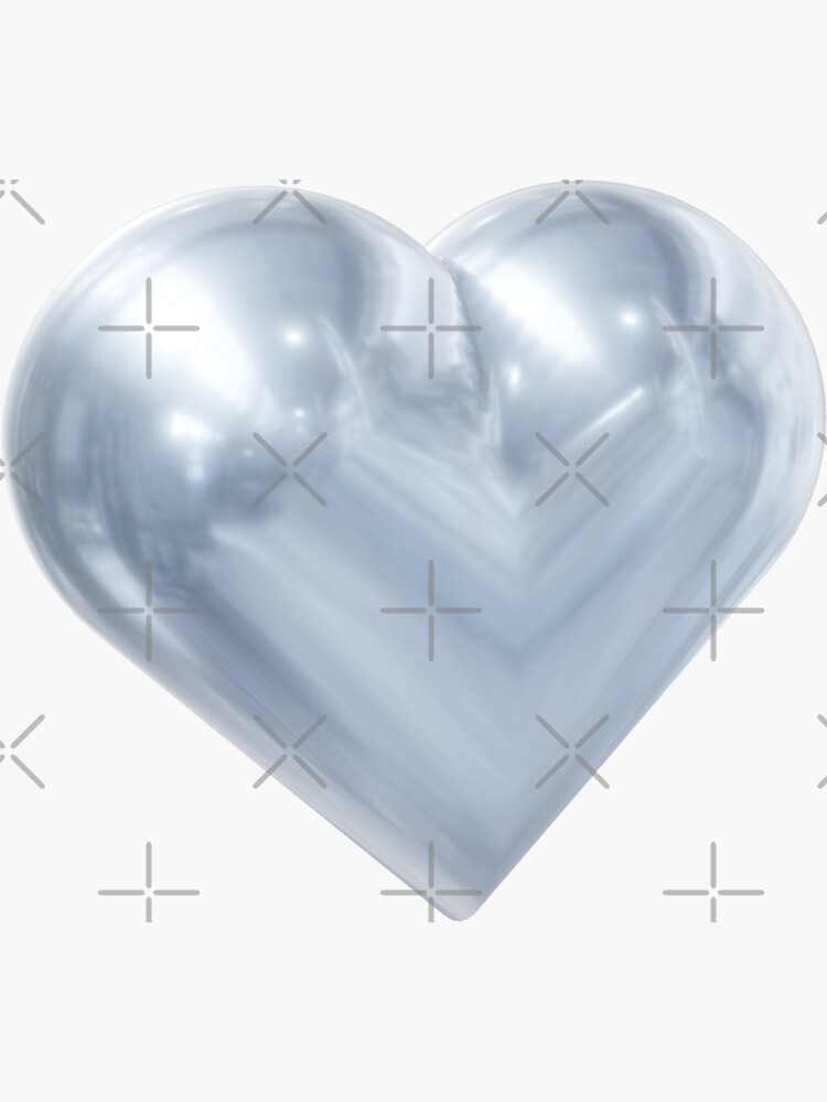 cyber blue heart y2k pinterest sticker gorpcore Sticker for Sale