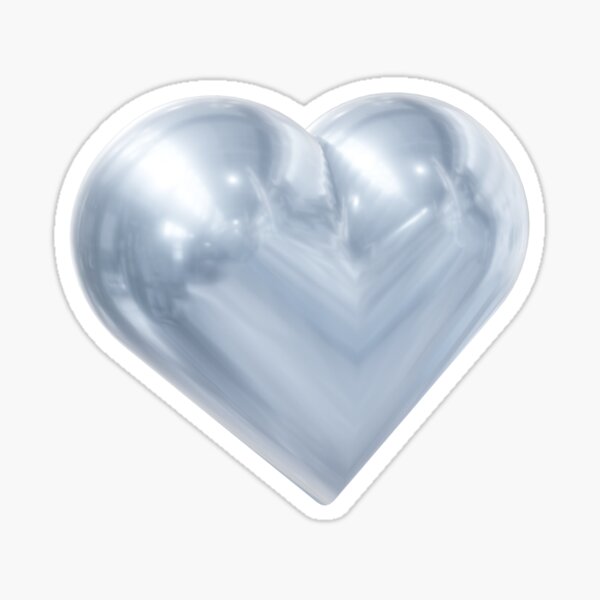 Love #Heart #Metallic #Pink #Silver #Sticker #Gradient #Metal #Chrome #PNG # LV #Sticker #W…