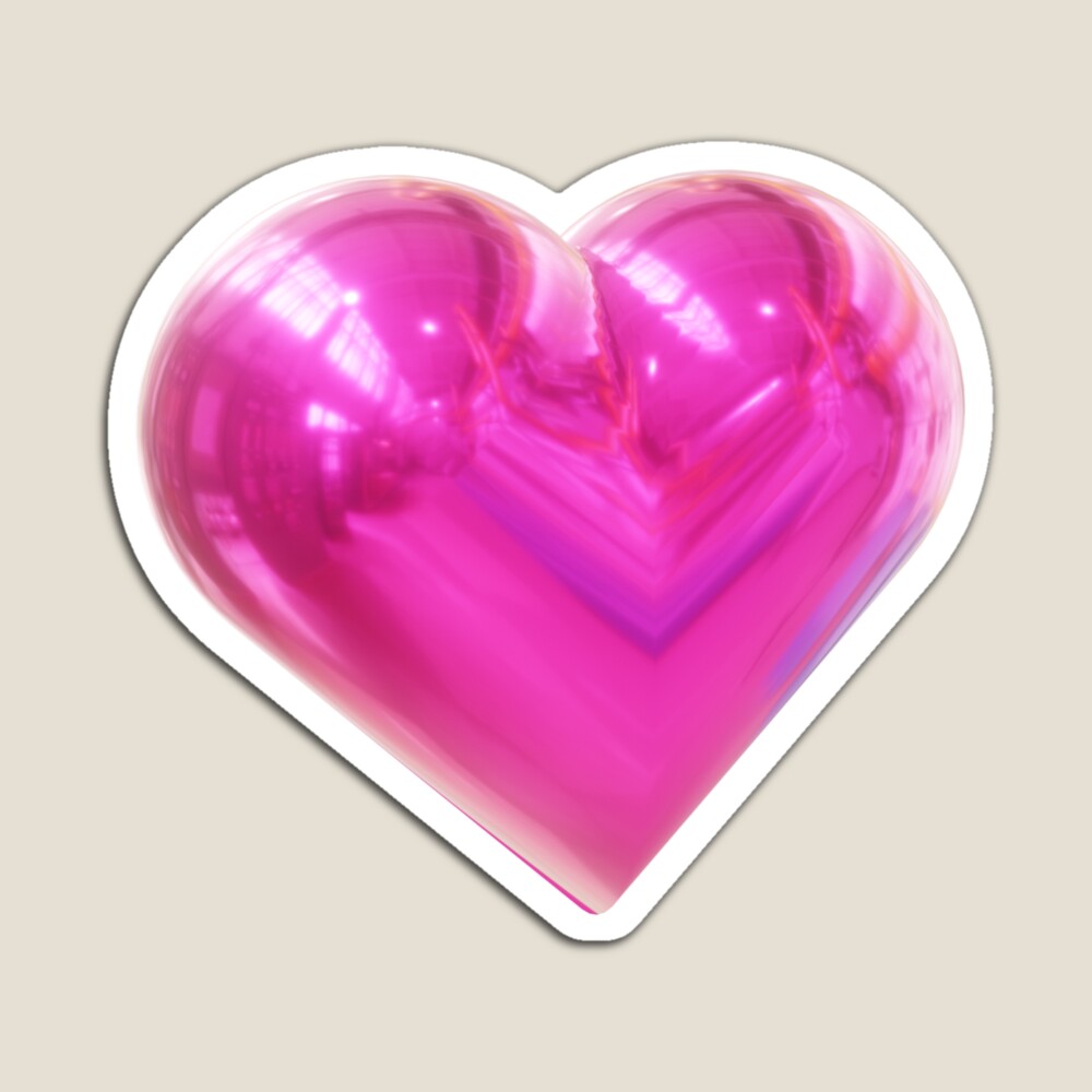 Love #Heart #Metallic #Pink #Silver #Sticker #Gradient #Metal #Chrome #PNG # LV #Sticker #W…
