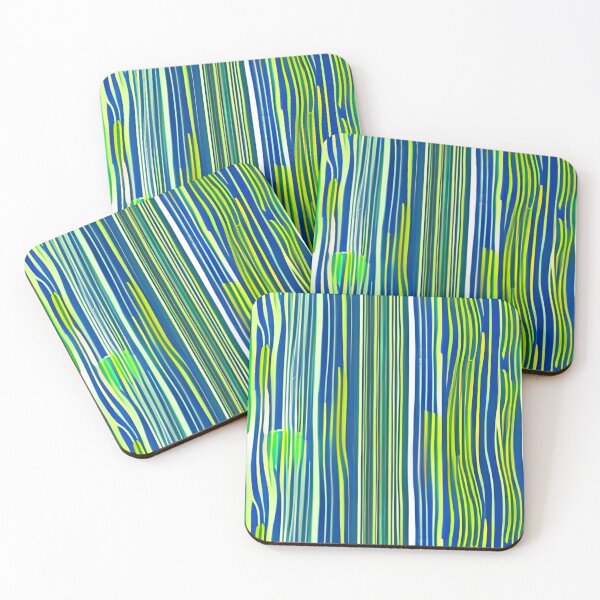 Item preview, Abstract Blue and Green Stripes designed and sold by calibrit.